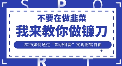 韭菜生涯终结者，我来教你做镰刀，2025如何通过“知识付费”实现财F自由【揭秘】-轻创终点站